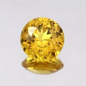 FL Sri Lanka Yellow Sapphire 9.58 Ct Natural Round Cut Loose Certified Gemstone - Picture 1 of 4