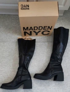 Steve Madden NYC Women's Lug Sole Stretch Inside Zip Knee-High Boots Size 11 NEW - Picture 1 of 8
