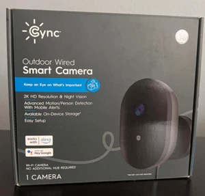 GE CYNC Smart Outdoor Security Camera 2K HD Night Vision two-way audio NEW Seale - Picture 1 of 2