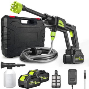 300W Cordless Pressure Washer Gun Portable Car Power Washer w/ Nozzle & 2Battery - Picture 1 of 11