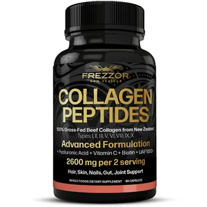 FREZZOR Collagen Peptides 100% Grass-Fed Collagen Anti-Aging 90 Capsules 1-Pack - Picture 1 of 5
