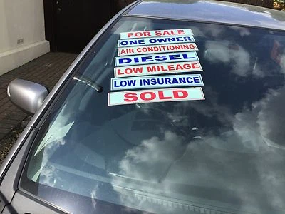 Car sales self cling  window screen stickers displays slogans pack of 20 - Image 1 of 2