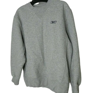 Vintage Reebok Gray Sweatshirt Youth Size Medium 8-10 Crewneck Crest Logo - Picture 1 of 7