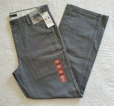New Men's Dockers Easy Khaki Slim Fit D1 Flat Front Pants Dark Gray Grey - Image 1 of 4