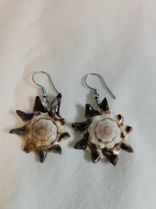 Natürliche Spirale Vase Muschel Hänger Ohrhänger Handarbeit Damen Schmuck  - Bild 1 von 5