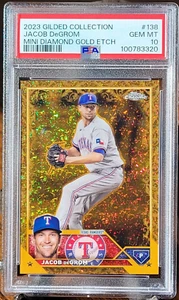2023 Topps Gilded Mini Diamond Gold Etch JACOB DeGROM #138 PSA 10 RANGERS - Bild 1 von 3