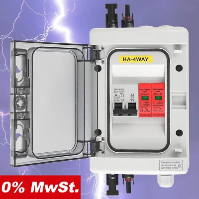 MARKENLOS Überspannungsschutz PV Solar Anschlusskasten DC Trennschalter 1000V 32A 1 String