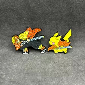 Pokemon & Demon Slayer: Zenitsu & Pikachu Pin Bundle - NUEVO - Imagen 1 de 1
