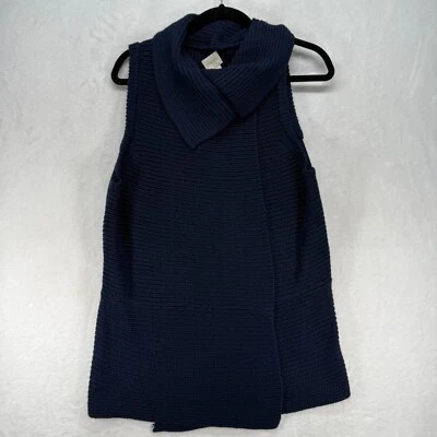 Chico's Chaleco Tejido Sin Mangas Suéter Chaleco Mezcla Lana Azul Talla 3 US XL Foto 1 de 4