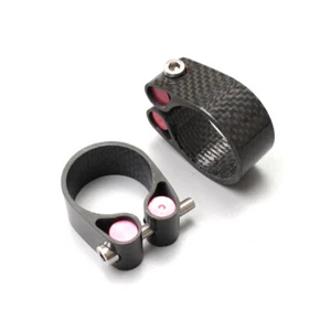 3K Carbon Fiber Seatpost Clamps For 27.2/30.8/31.6mm Bike Seatpost Lock Clamping - Picture 1 of 10
