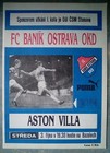 Banik Ostrava v Aston Villa UEFA Cup 1990 Football Matchday Programme