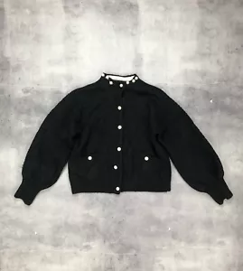 CHANEL Size 36 Knitted Textured Cashmere Blend Black Cardigan - Picture 1 of 13