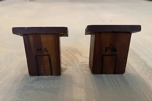 SELTENER FUND! Primitive Americana handgefertigte Salz & Pfefferstreuer aus Holz - Bild 1 von 5