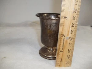 B5 Vintage Argento Sterling Rinforzo con Cemento Piccola Tazza Calice Appannamento Alto 3" - Foto 1 di 6