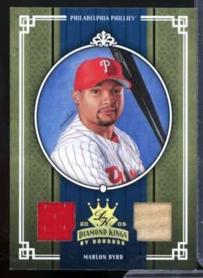 Marlon Byrd Bat-Jsy Card 2005 Diamond Kings Signature Materials Bronze #382  - Image 1 of 2