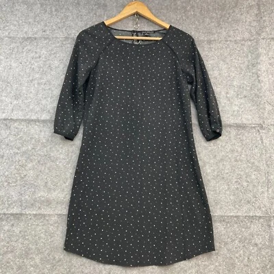 Maison Scotch женское платье размер 2 миниатюрный черный горошек 3/4 рукав 32007 - Изображение 1 из 4