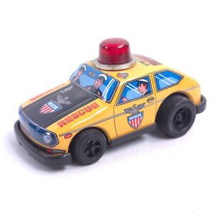 Vintage 1970s VOLKSWAGEN Rescue Police Friction Sparking Tin Litho Toy Car JAPAN
