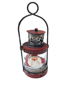 Mini lanterna porta candela in vetro decorato Natale Assortito - Foto 1 di 2