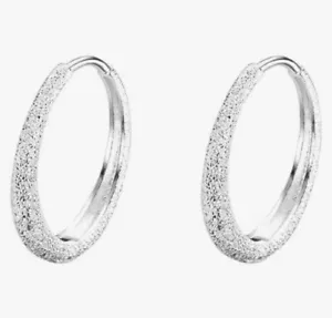 925 Sterling Silver Lightweight round design hoop earrings - Picture 1 of 6