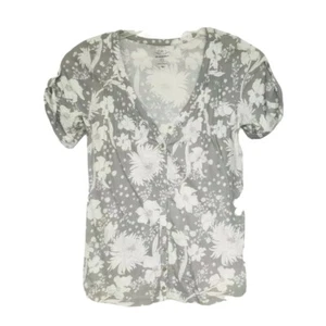 Camisa floral manga corta OLD NAVY S/P para mujer con botones delanteros lengüeta enrollable - Imagen 1 de 7