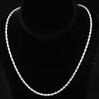 Sterling Silver - 3Mm Rope Chain 20" Necklace - 11G