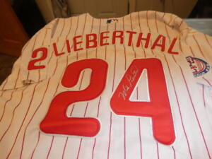 Mike Lieberthal Philadelphia Phillies  Signed   replica home Jersey COA   
