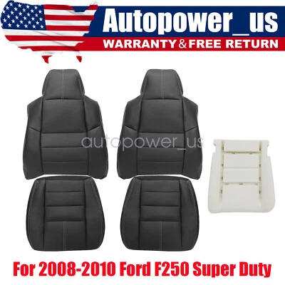 Fits 2008 2009 2010 Ford F250 Super Duty Front Seat Cover Black & Driver Foam - Image 1 of 4