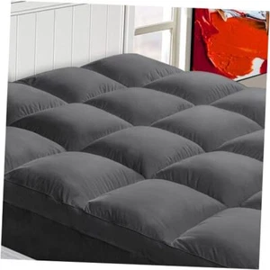 Extra Thick Mattress Topper, Mattress Pad Cover, Plush Quilted Twin XL Grey - Picture 1 of 7