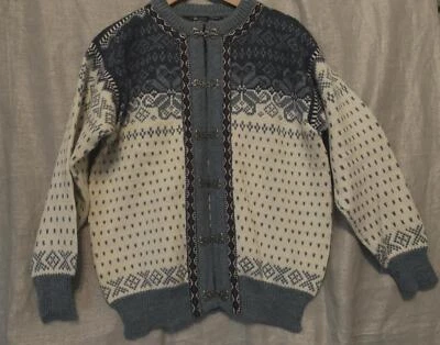 Dale of Norway Womens New Cardigan Sweater  Medium M 42 Nordic White Blue Wool - Image 1 of 4