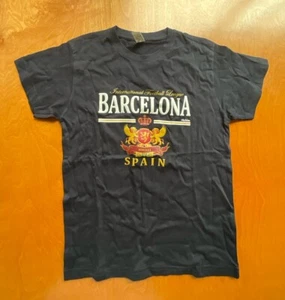 Barcelona Spain International Football League Black T-Shirt - Picture 1 of 3