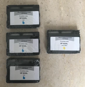 LOT DE 4 CARTOUCHES D'ENCRE COMPATIBLES POUR HP933XL - Photo 1/2