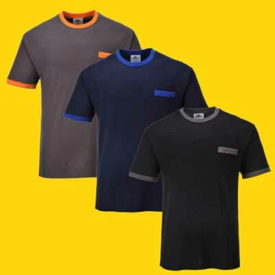 Herren T-Shirt Texo Kontrast TX22 Portwest schwarz, grau, marine (Gr. S-XXXL)