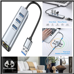 USB 3.0 zu Gigabit-Ethernet | 3 USB-Anschlüsse | Aluminium-Design - Bild 1 von 7