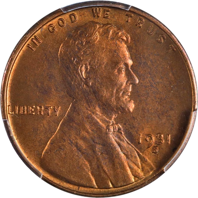 1931-S Lincoln Cent PCGS MS64 RB Nice Eye Appeal Nice Strike - Image 1 of 4