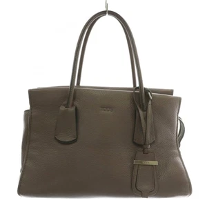 TOD'S NOTE Bowlet Handtasche Beuteltasche Leder Logo geprägt braun/XZ ■GY17 Damen - Bild 1 von 10