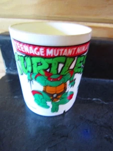 TAZA DE BEBER de plástico de 14 onzas TORTUGAS NINJA MUTANTES ADOLESCENTES de colección - años 80 - Imagen 1 de 3