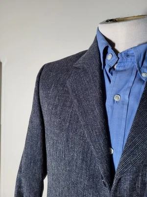 Blazer Chaqueta Abrigo Deportivo Vintage Oliver X Valentino Tweed 36R 46 Azul Gris Cuadros Foto 1 de 4