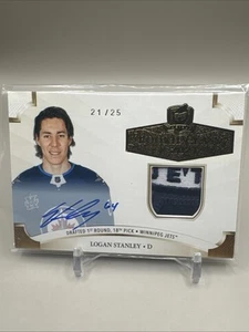 20-21 Logan Stanley Rookie Class Patch Auto UD The Cup Winnipeg Jets Gold /25 - Picture 1 of 2