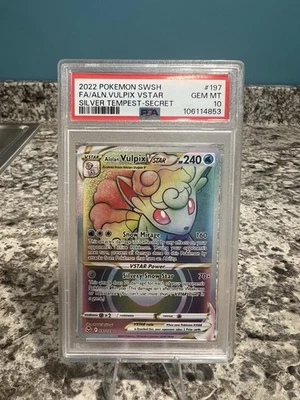 Alolan Vulpix VSTAR Silver Tempest 197/195 Rainbow PSA 10 - Image 1 of 2