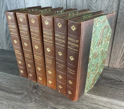 Charles Lever - Military Novels and of Adventure Lot Of 6 1894 Leather NICE — 第 1/4 张图片