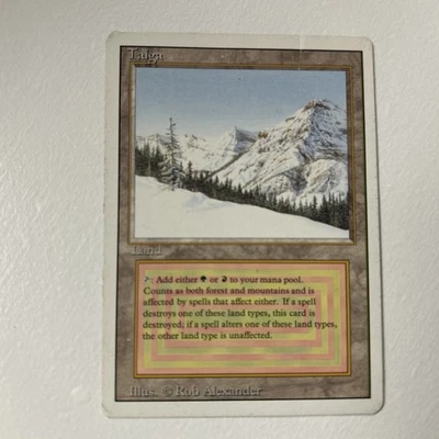 Magic the Gathering 1994 Taiga Revised Edition Rare Dual Land English - Image 1 of 2