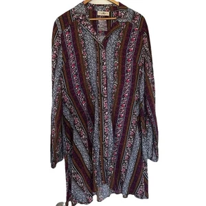 Robe chemise boutonnée Natural Life patchwork floral chalet prairie NEUVE taille L - Photo 1/7