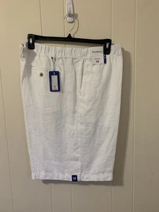 Pantaloncini corti uomo Caribbean taglia 52 grandi Roundtree & Yorke lino 10" cuciture interne bianco nuovi - Foto 1 di 4