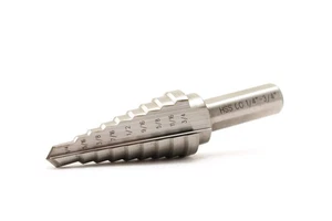 TEMO M35 Trapano a gradini doppio flauto cobalto, 9 misure da 1/4" a 3/4", gambo 3/8" - Foto 1 di 4