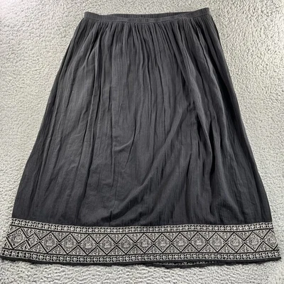 JILL MAXI FALDA MUJER TALLA MEDIANA 34” BORDE CINTURA DOBLADILLO BORDADO GEOMÉTRICO Foto 1 de 4