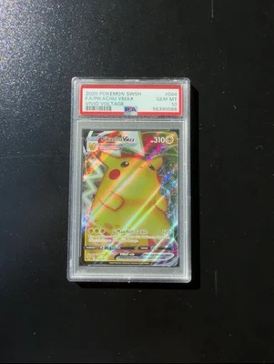 2020 Pokemon Vivid Voltage Pikachu VMAX Full Art 044/185 44/185 PSA 10 - Image 1 of 2