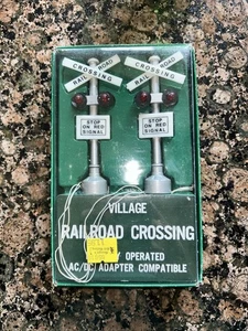 New Dept 56 Village Railroad Crossing 5501-8. Battery Operated - Picture 1 of 2