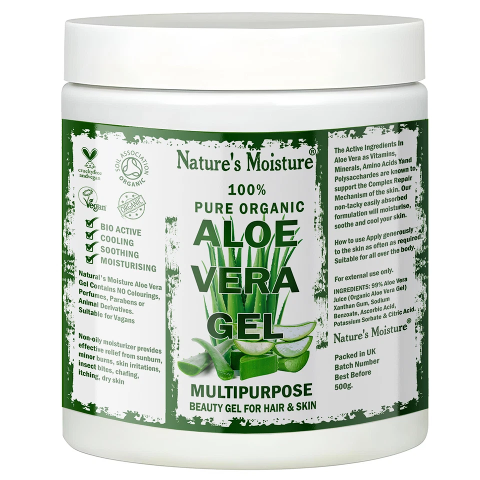 100% Pure Organic Aloe Vera Gel for Face, Body, Hair & Skin Bio-Active 500G  - Image 1 of 1