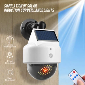 Solar Dummy Security Fake Camera LED Wall Light Motion Sensor Flood Outdoor Lamp - Picture 1 of 10