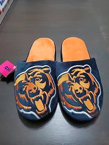 Chicago Bears NFL American Football Dual Logo Men's Slippers Large Blue 11/12 - Picture 1 of 6